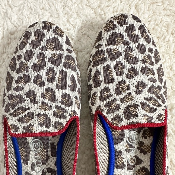 Rothy's Shoes The Loafer Womens 9 Tan Brown Leopard Flats Slip On Animal Round - Picture 9 of 14